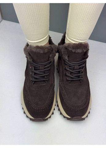 540 Черевики Зимові коричневі замшеві Hengji (372384822)