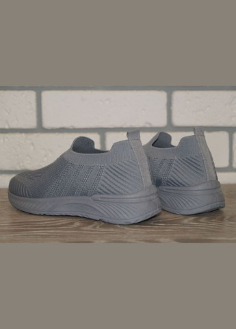 Сірі осінні кросівки дитячі текстильні без шнурків Yalike