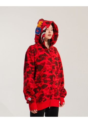Худи красный Bape A Bathing Ape Shark Purple Camo Full Zip Hoodie Womens (356677632)