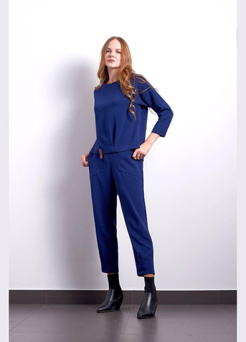 Дизайнерський костюм жіночий стильний брючний синій Еріка МКPR1909-2 Modna KAZKA (284417773)
