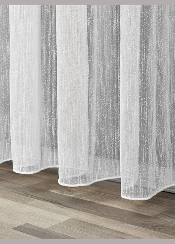 Тюль готовый сшит белый однотонный, сетка капелька на тесьме, ширина 300 см, высота 240 см. No Brand (302318988)