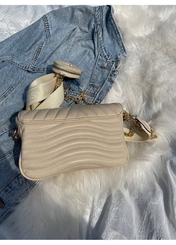 Сумка Wave Multi Pochette Bag Beige/Gold женская LV бежевая 2в1 с кошельком No Brand (364488332)