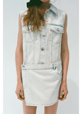 Білий джинсова сукня міні Zara