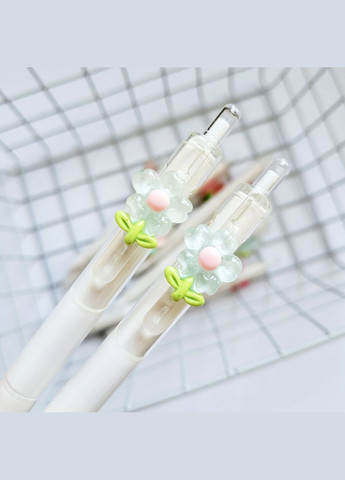 Гелевая ручка в корейском стиле с объемной фигуркой голубая ромашка черная гелевая паста сменный стержень No Brand (320916896)