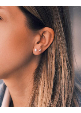 S925 Срібні Сережки - Перлинки Великі 6 TATON (362497119)