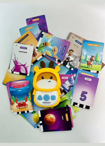Картрідер "Жирафа Всезнайко" "WToys", ОЗВУЧУВАННЯ УКРАЇНСЬКОЮ МОВОЮ, 122 картки, 244 зображення, 18 тем No Brand (331294770)