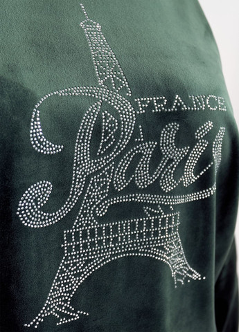 Спортивний костюм жіночий оверсайз з велюру зі стразами (худі + штани) No Brand (362590032)