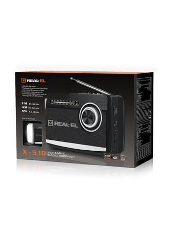 Портативный радиоприемник X-510 black Refurbished Real-El (334016566)