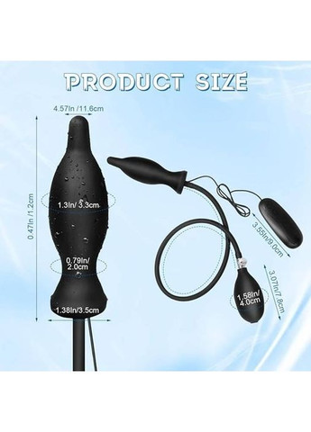 Надувний анальний розширювач із вібрацією 3,8 см х 7 см, 10 режимів No Brand (370611845)