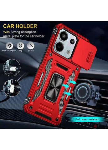 Ударостійкий чохол Camshield Army Ring для Xiaomi Poco X6 Pro Червоний Epik (372499847)