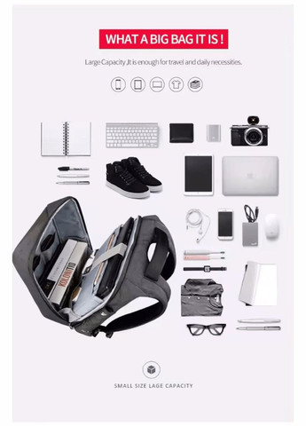 Рюкзак для путешествий мужской с отделом для ноутбука с кодовым замком T-B3361 15.6 дюймов Grey Tigernu (301871642)