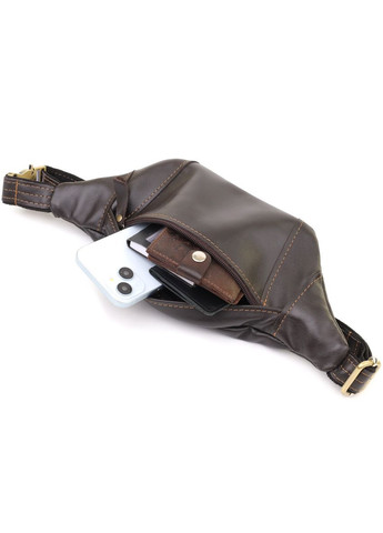 Чоловіча бананка глянсова коричнева 34×12×4 см 23126 Shvigel (362417702)