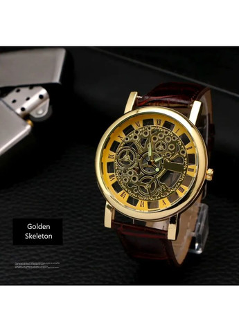 Чоловічий класичний наручний годинник Skeleton», корпус в колірній схемі золото China (366874627)