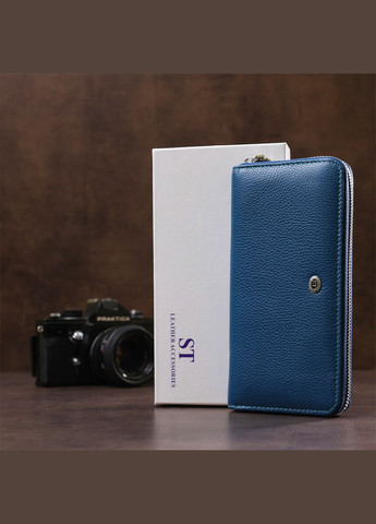 Клатч женский Кожаный визитница с монетницей 18861 Голубой st leather (306881826)