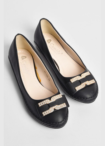 Черные туфли детские для девочки черного цвета без шнурков Let's Shop