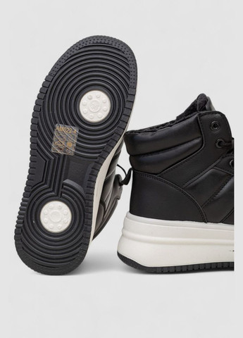 Кросівки жіночі зимові на хутрі Ager 248RAM022 чорно-білі демісезони (338370573)