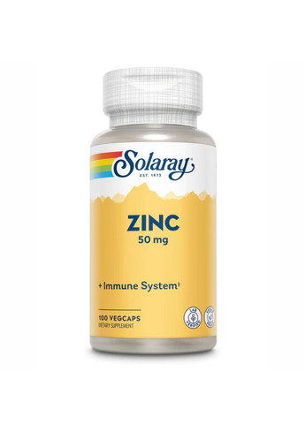 Цинк Zinc 50mg - 100 vcaps Solaray (280916975)