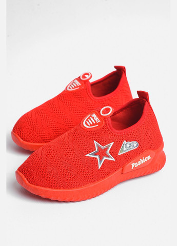Червоні осінні кросівки дитячі червоного кольору на шнурівці текстиль Let's Shop