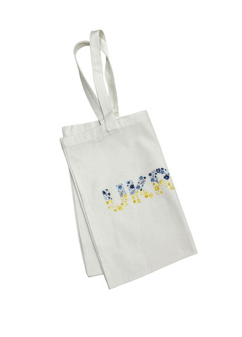 Лляний шопер декорований жовто-блакитним написом Ukraine Україна (349797432)