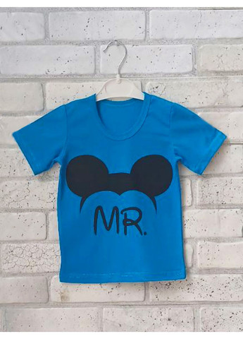 Блакитна дитяча футболка блакитна бавовна літня No Brand