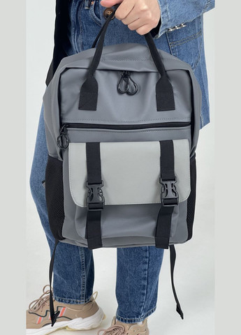 Жіночий рюкзак Канкун, комбінований сірий в екошкірі з відділенням для ноутбука ToBeYou Kankun (280930889)