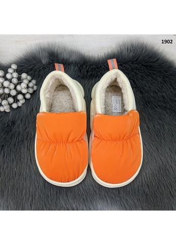 Оранжевые тапочки детские теплые Fashion