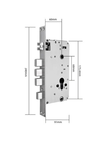 Замок врізний на двері 16068 PES (347324687)