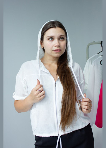 Молочная блузка - рубашка женская 059 меланж лен молочная Актуаль