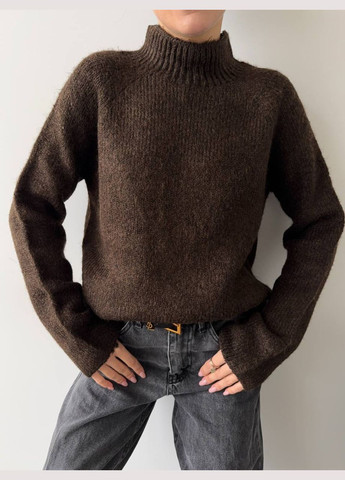 Коричневый демисезонный свитер женский No Brand