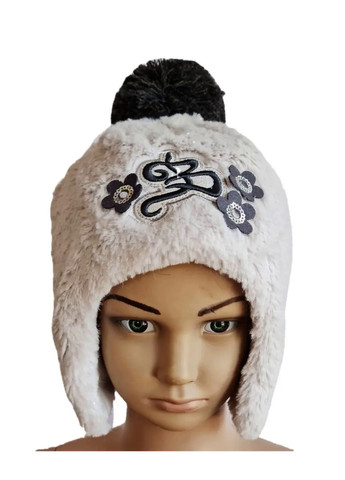 Зимова шапка для дівчинки без зав'язок 27019 сіра Broel (303358487)