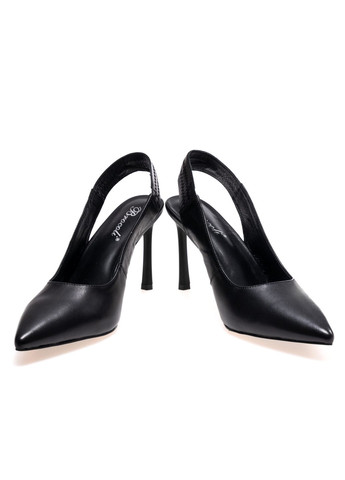 Черные босоножки 01638 черные Brocoli на резинке