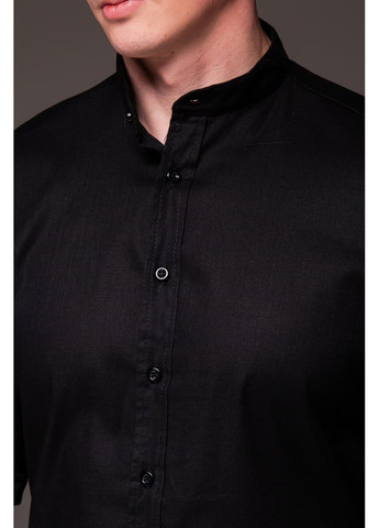 Черная повседневный, вечерний, классическая, кэжуал рубашка однотонная Vakko