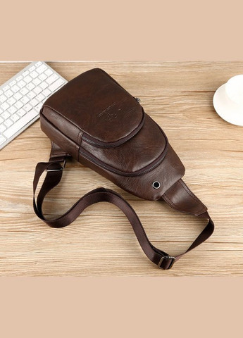 Мужская сумка бананка на грудь с USB эко кожа, кросс боди сумка-бананка слинг для мужчин нагрудная барсетка No Brand (334729718)