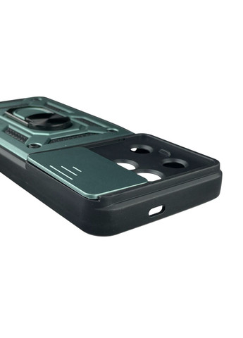 Чохол для Hot 40 броньований з кільцем-тримачем підставкою зі шторкою на інфінікс хот 40 зелений rg1 Infinix (366387900)