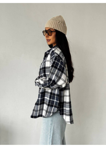 Синяя повседневный, классическая, вечерний, кэжуал рубашка в клетку FINO Mode с длинным рукавом