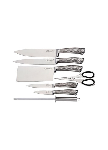 Набір кухонних ножів із підставкою та ножиці 8 предметів MR-1412 Maestro комбінований,