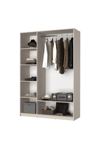 Шафа 3-дверна Оскар ДСП BG, стандарт 150x52x220 см Аляска білий (MBS-4592) MebelStar (366427305)