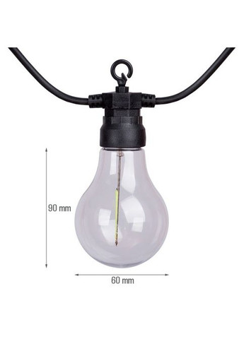 Гирлянда ретро LED уличная 10 ламп, 6 м, IP44, многоцветная, 8 м (801173) YES! Fun ретро LED вулична 10 ламп, 6 м, IP44, багатобарвна (361109865)