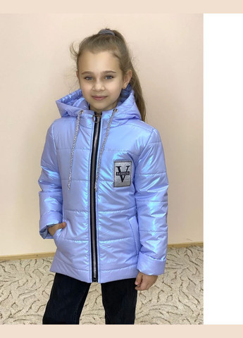 Голубая демисезонная куртка детская на девочку демисезонная, жемчужина Polin Line куртка