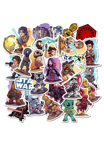 Зоряні війни стікери наклейки Star Wars аксесуари стікерпак 50 шт Shantou (332996981)