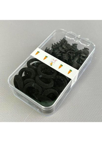 Набір "МІНІ" резинок і крабиків для волосся в органайзері - чорний Plus-plus (352743288)
