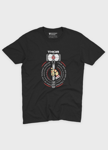 Чорна чоловіча футболка з принтом супергероя - тор (ts001-1-bl-006-024-005) Modno