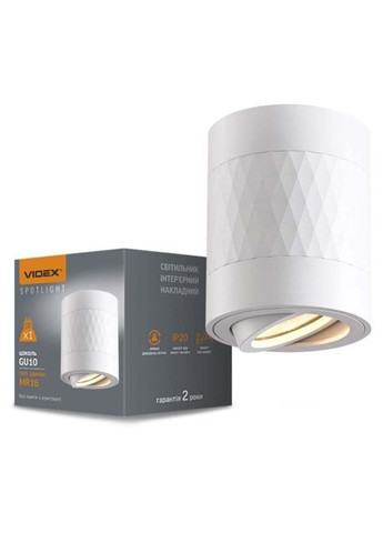 Светильник точечный под лампу GU10 SPF04A накладной белый + белая призма (VL-SPF04A-WPW) Videx під лампу GU10 SPF04A накладний білий + біла призм (354227531)