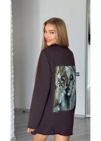 Подовжений лонгслів оверсайз із принтом Art — ЗАМІР В ОПИСІ GD/GL Модний простір (370146850)