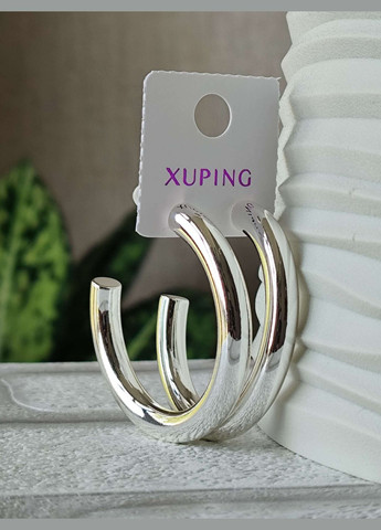 Великі сережки цвяшки сріблясті ксюпінг xuping родій медсплав Xuping Jewelry (337503385)