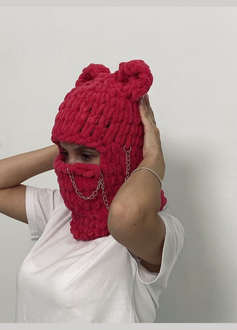 Alize вязаная балаклавная шапка puffy, с ушами медвежонок и цепочкой (1455658078) фуксия производство - Турция