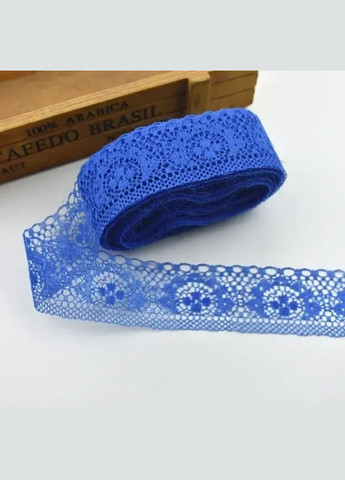 Мереживо синтетичне Сандра, 4 см, синє No Brand (340485299)