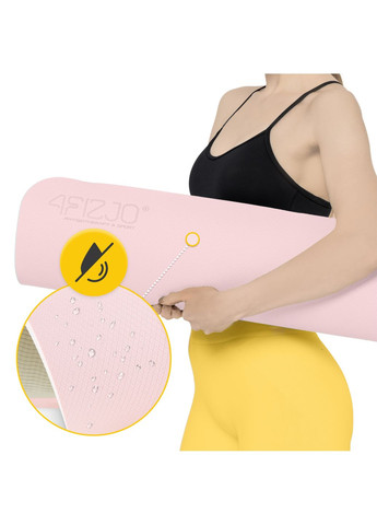 Коврик (мат) спортивный TPE 180 x 60 x 0.6 см для йоги и фитнеса Pink/Grey () 4FIZJO P-5907739317063 (342758191)