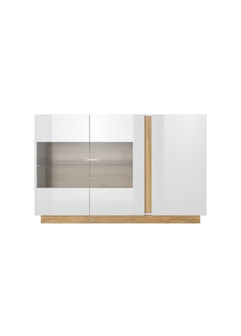 Комод с витриной Арко / Arco 3-дверный 3D2W/138 Белый глянец/дуб грандсон (PFH-091034) Perfect Home (367178991)