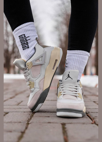 Кросівки зимові жіночі Nike Air Jordan 4 winter beige white fur | Найк Аір Джордан 4 бежеві білі з хутром No Brand бежеві зими (308072623)